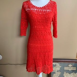 EUC Crochet Red/Orange Dress